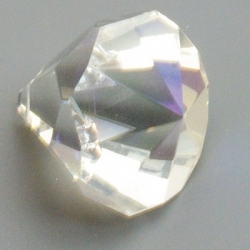 Geslepen glashanger, diamant, Crystal AB, 26 mm (1 st.)