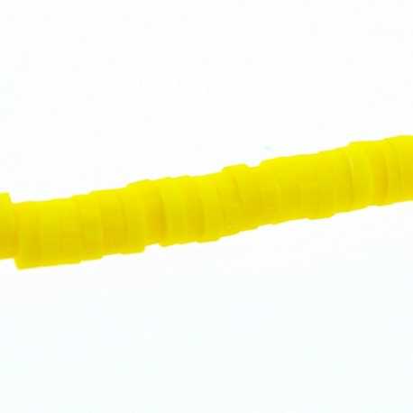 Fimokraal, schijfje, geel, 1 x 4 mm (streng)