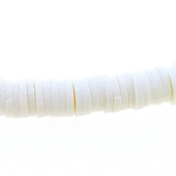 Fimokraal, schijfje, wit, 1 x 6 mm (streng)