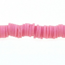 Fimokraal, schijfje, roze, 1 x 6 mm (streng)
