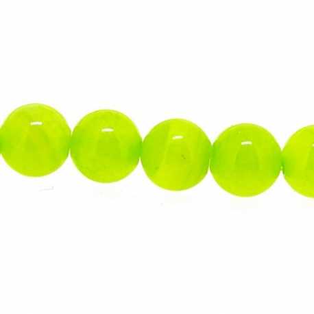 Gekleurd steen kraal, rond, felgroen, 6 mm (streng)