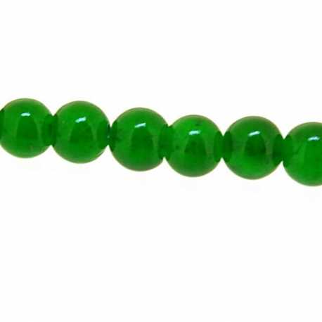 Gekleurd steen kraal, rond, groen, 6 mm (streng)