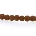 Glaskraal, rond, bruin, mat, 4 mm (streng)