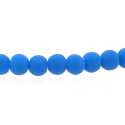 Glaskraal, rond, blauw, mat, 4 mm (streng)