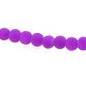 Glaskraal, rond, lila, mat, 4 mm (streng)