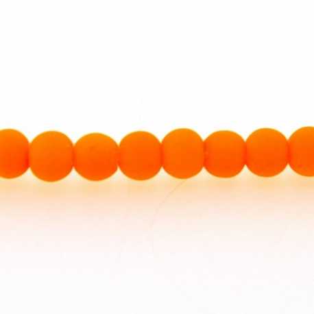 Glaskraal, rond, neon oranje (licht), mat, 4 mm (streng)