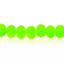 Glaskraal, donut met facetten, neon groen, mat, 12 x 8 mm (streng)