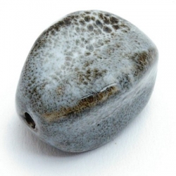 Keramiek kraal, bonk, grijs, 21 mm (1 st.)