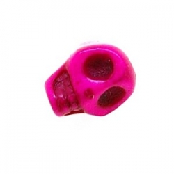Gekleurd Turquoise kraal, skull, roze, 10 mm (10 st.)