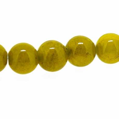 Glaskraal, rond, legergroen, 4 mm (streng)