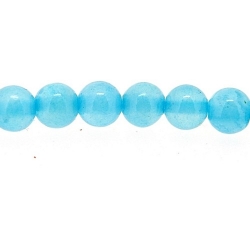 Glaskraal, rond, lichtblauw, 4 mm (streng)
