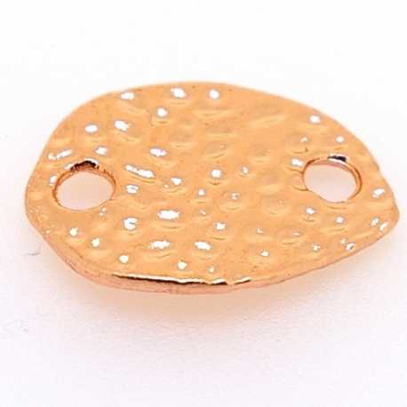 Metaal, tussenstuk met twee rijggaatjes, roségoud, 20 x 16 mm (5 st.)