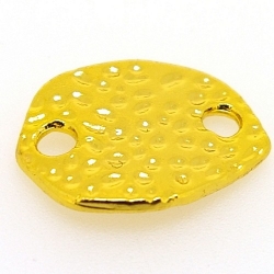 Metaal, tussenstuk met twee rijggaatjes, goud, 20 x 16 mm (5 st.)