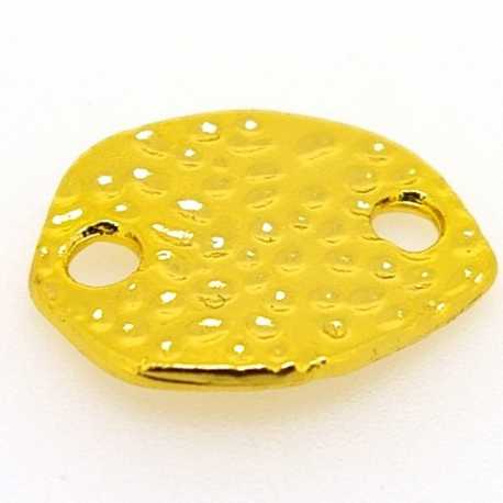 Metaal, tussenstuk met twee rijggaatjes, goud, 20 x 16 mm (5 st.)