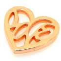 Metaal, tussenstuk zonder rijggaatjes, hart, roségoud, 22 x 24 mm (3 st.)
