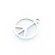 Metaal, bedel, Peace teken,zilver, 24 mm (3 st.)
