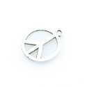 Metaal, bedel, Peace teken,zilver, 24 mm (3 st.)