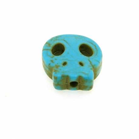 Gekleurd Turquoise, kraal, skull, turquoise, 16 mm (5 st.)