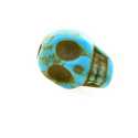 Gekleurd Turquoise, kraal, skull, turquoise, 12 mm (5 st.)