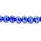 Glaskraal, donut met facetten, blauw AB, 3 x 4 mm (streng)