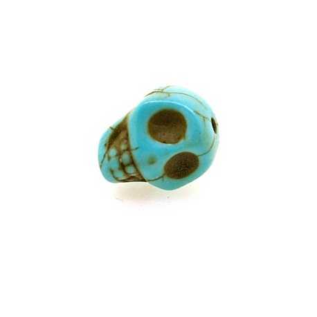 Gekleurd Turquoise, kraal, skull, turquoise, 14 mm (3 st.)