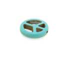 Gekleurd Turquoise kraal, Peace teken, turquoise, 14 mm (5 st.)