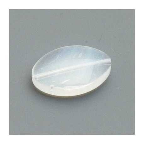Glaskraal, ovaal, wit, 20 x 15 mm (6 st.)