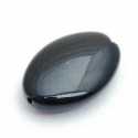 Glaskraal, ovaal, zwart, 18 x 14 mm (6 st.)