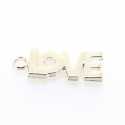 Metaal, bedel, LOVE, zilver, 21 x 8 mm (5 st.)