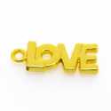 Metaal, bedel, LOVE, goud, 21 x 8 mm (5 st.)