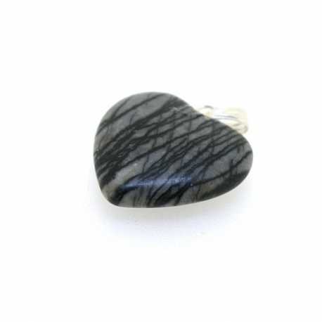Halfedelsteen hanger hart 22 mm (1 st.)