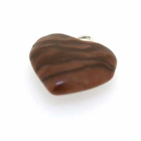 Halfedelsteen hanger hart 22 mm (1 st.)