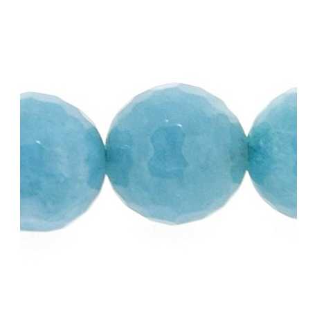 Blue Sponge Quartz, kraal, rond, facet, 12 mm (5 st.)