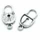 Bedel, slotje, zilver, 21 mm (5 st.)