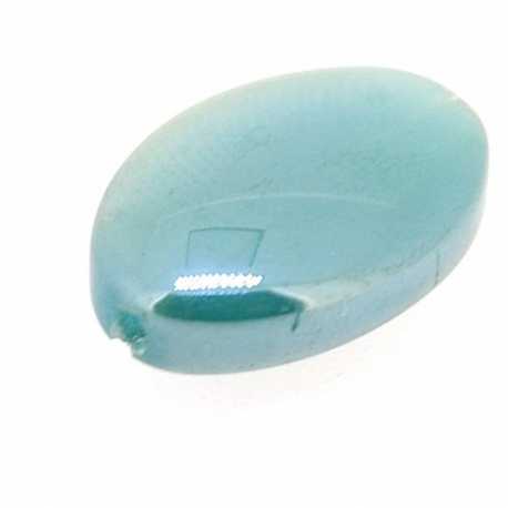 Luster kraal, ovaal (plat), petrol, 18 x 12 mm (5 st.)