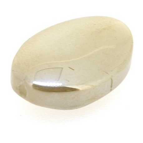 Luster kraal, ovaal (plat), beige, 18 x 12 mm (5 st.)