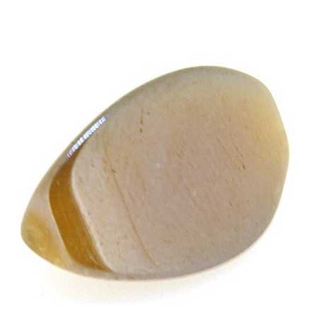 Luster kraal, ovaal (hoekig), beige, 20 x 10 mm (5 st.)