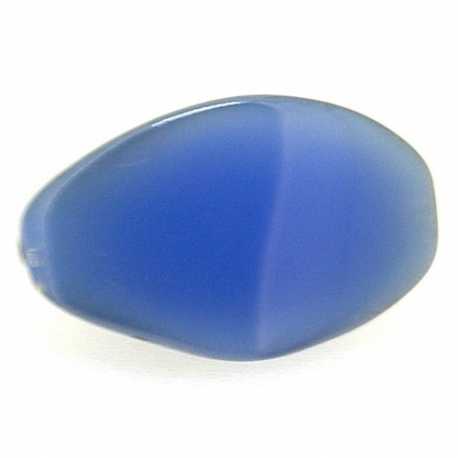 Luster kraal, langwerpig, hoekig, blauw, 18 x 14 mm (5 st.)