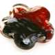 Glaskraal, bloem, rood/zwart met goudfolie, 24 mm (5 st.)