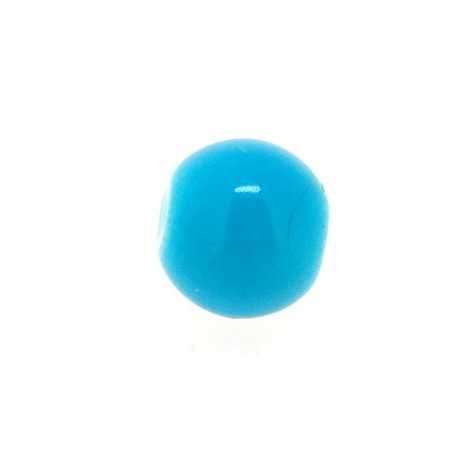 Glaskraal, rond, turquoise, 8 mm (10 st.)