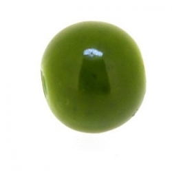 Glaskraal, rond, legergroen, 8 mm (10 st.)