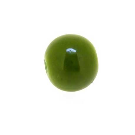 Glaskraal, rond, legergroen, 8 mm (10 st.)