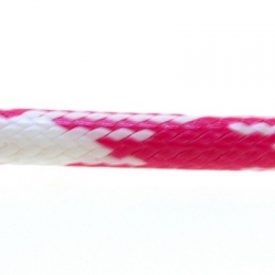 Koord, rond, roze/wit, 4 mm (1 mtr.)