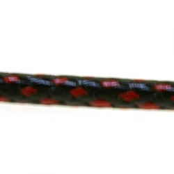 Koord, rond, zwart/rood, 3 mm (1 mtr.)