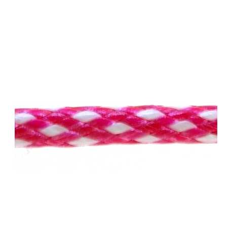 Koord, rond, roze/wit, 3 mm (1 mtr.)