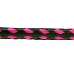 Koord, rond, zwart/roze, 2 mm (1 mtr.)
