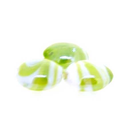 Luster kraal, rond (plat), groen, 16 mm (23 st.)