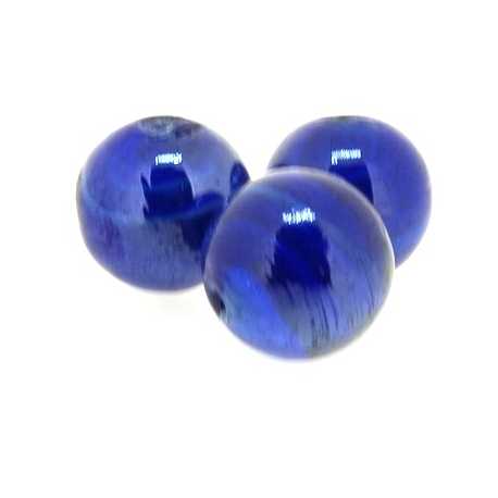 Luster kraal, rond, blauw, 12 mm (5 st.)