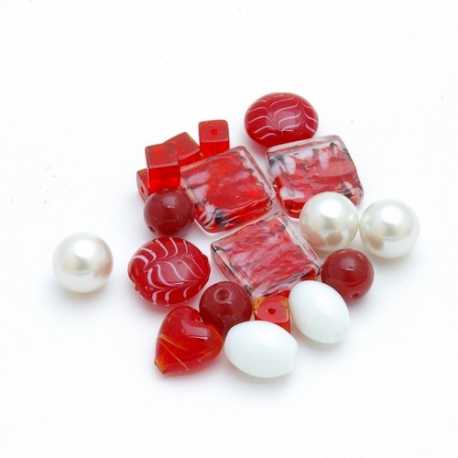 Glaskraal, mix, rood (100 gram)