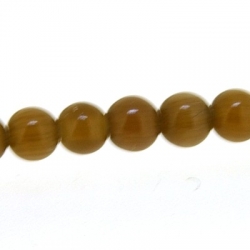 Catseye kraal rond bruin 4 mm (streng)